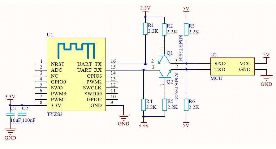 TYZS3 Module & MCU serial communication instructions